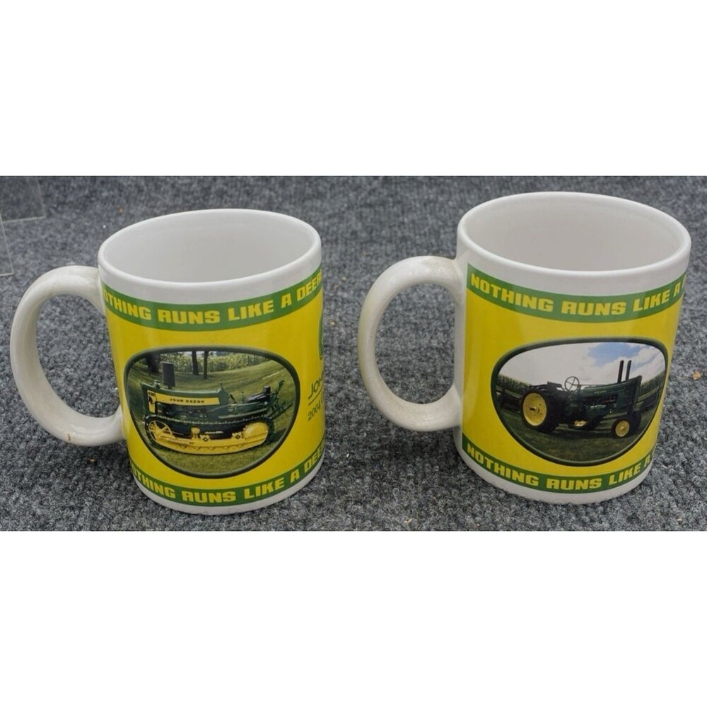 John Deere Collector Mugs Lot of 2 2004 Series #31151  #31251 Coffee Cup Tractor
